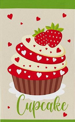 Imagem de Pano de Prato Atoalhado Cupcakes - Kit com 3 Unidades - Coleção Primore