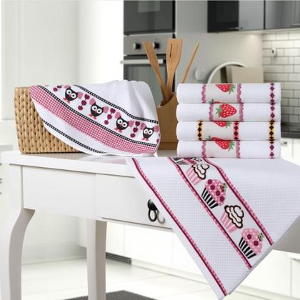 Imagem de Pano De Prato Atoalhado Felpudo 05 Unidades Copa Luxo Gourmet