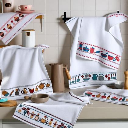 Imagem de Pano De Prato Atoalhado Felpudo 05 Unidades Copa Luxo Gourmet