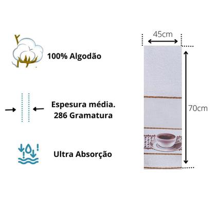 Imagem de Pano de Prato Atoalhado Felpudo - Kit com 10 unidades