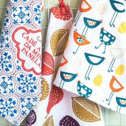 Imagem de Pano De Prato Atoalhado Kit 05 Unidades Panos De Cozinha