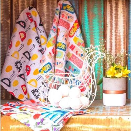 Imagem de Pano De Prato Atoalhado Kit 05 Unidades Panos De Cozinha