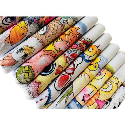 Imagem de Pano De Prato Bainha Estampado Atacado Kit Com 5 Peças