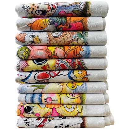 Imagem de Pano De Prato Bainha Estampado Atacado Kit Com 5 Peças