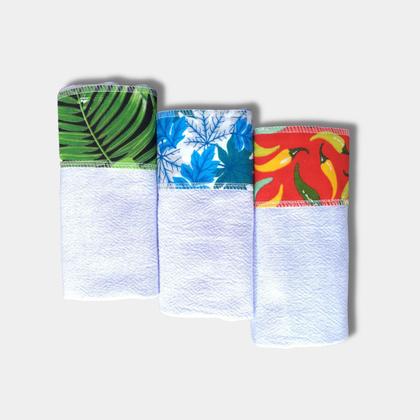 Imagem de Pano De Prato Barradinho Pé de Galinha Kit 10 Pçs