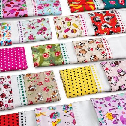 Imagem de Pano De Prato Barrado Chá De Cozinha 10 Peças