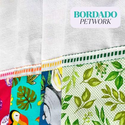 Imagem de Pano De Prato Barrado Tricoline Estampa sortidas Kit C/ 10