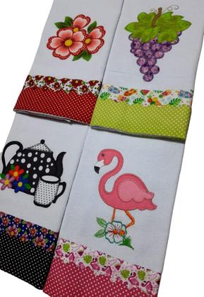 Imagem de Pano de Prato Bordado Atacado Revenda Kit 10 peças Santa Margarida