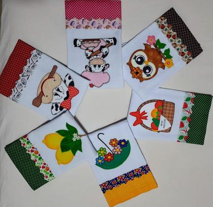 Imagem de Pano de Prato Bordado Atacado Revenda Kit 10 peças Santa Margarida