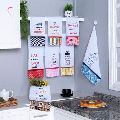 Imagem de Pano De Prato Bordado Coleção Momentos 100% Algodão