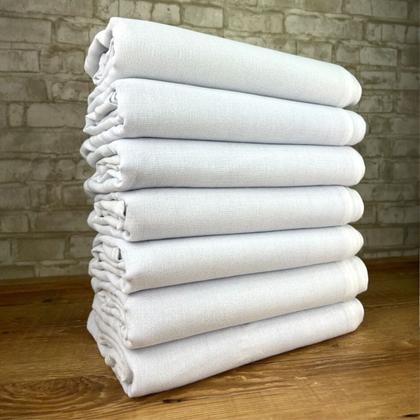 Imagem de Pano De Prato Branco Sem Estampa 100% Algodão Kit C/ 10 Un.