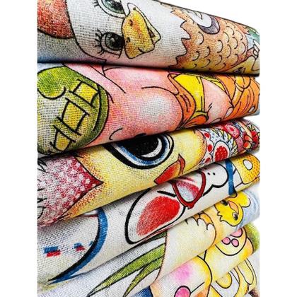 Imagem de Pano De Prato Copa Atacado Estampado Grande Kit Com 10 Peças