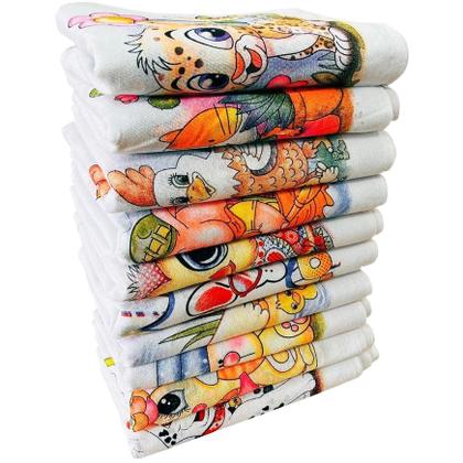 Imagem de Pano De Prato Copa Atacado Estampado Grande Kit Com 10 Peças