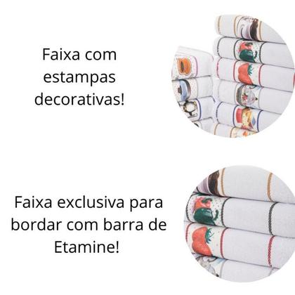 Imagem de Pano De Prato Copa Felpudo Atoalhado - Kit 8 Un - Branco