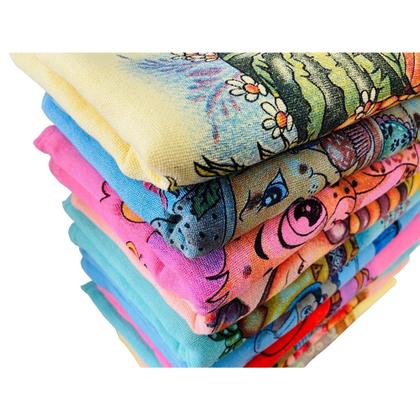 Imagem de Pano de Prato Estampado Colorido com Bainha - Guardanapo - 100% Algodão - Kit 10 Unidades