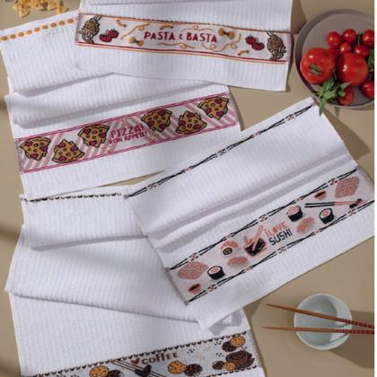 Imagem de Pano de Prato Gourmet Bella Cozinha 100% Algodão Tecido Macio Atoalhado Super Absorção 01 Peça
