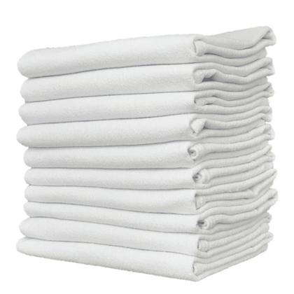 Imagem de Pano De Prato Liso Branco Kit 20 unidades.