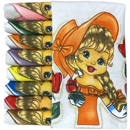 Imagem de Pano De Prato Para Fazer Saia Croche Boneca Nina Com Glitter Kit Com 5 Un.