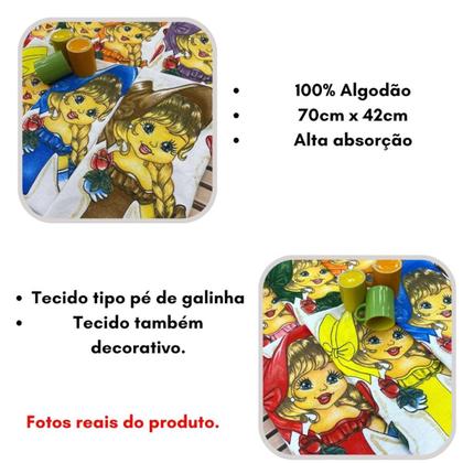 Imagem de Pano De Prato Para Fazer Saia Croche Boneca Nina Com Glitter Kit Com 5 Un.