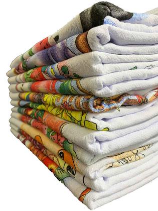 Imagem de Pano de Prato Pé de Galinha Kit com 10 Peças - Estampas Sortidas