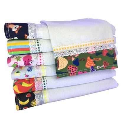 Imagem de Pano De Prato Premium Bordado Ingles Kit C/ 10