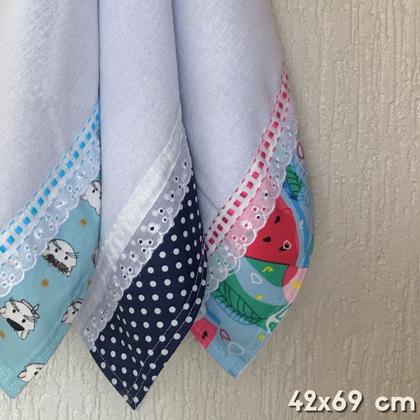 Imagem de Pano De Prato Premium Bordado Ingles Kit C/ 10