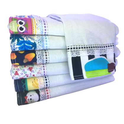 Imagem de Pano De Prato Premium Bordado Ingles Kit C/ 10