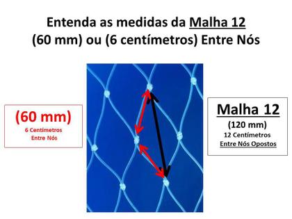 Imagem de Pano de Rede Malha 12 (60mm) Fio 0,50 altura 5,76 100 Metros