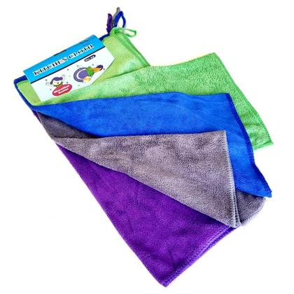 Imagem de Pano Microfibra Automotivo 40x40 Com 4 Toalhas Finas Cores