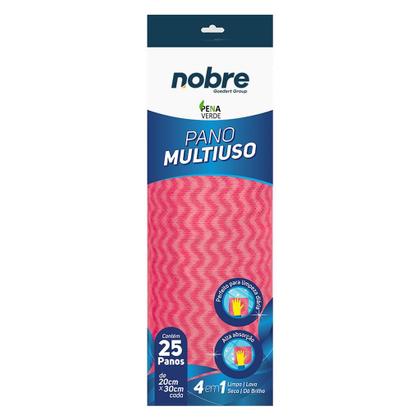 Imagem de Pano Multiuso Picotado 30x20cm Nobre Kit 3 Un Rolo com 25 Un