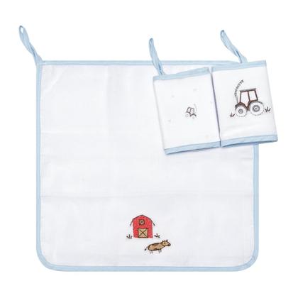 Imagem de Pano Paninho De Boca Bebê Bordado Com Prendedor De Chupeta C/3 un. - Papizinha