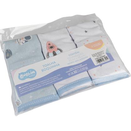 Imagem de Pano Paninho De Boca Malha 100% Algodão Fio 30 Menina Menino  C/3 Unidades