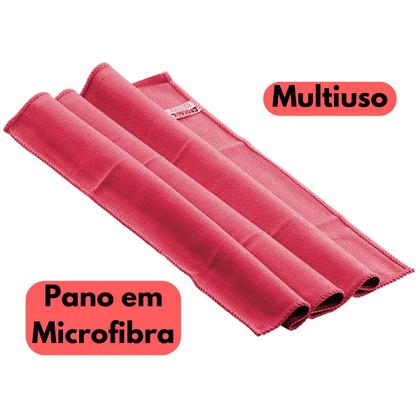 Imagem de Pano Toalha Microfibra Limpa Vidro Multiuso Vermelha Perfect 40cm