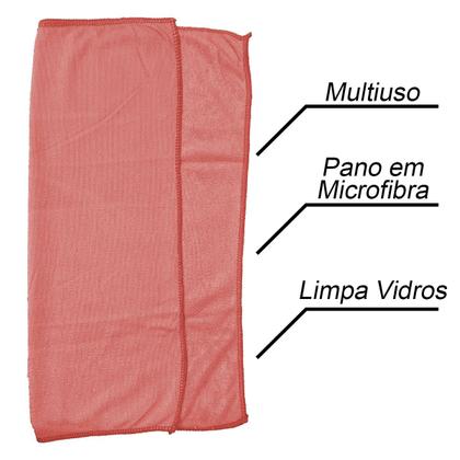 Imagem de Pano Toalha Microfibra Limpa Vidro Multiuso Vermelha Perfect 40cm