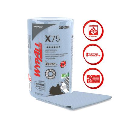 Imagem de Pano Wiper Wypall X75 Plus Rolo Kimberly Clark Com 60 Folhas