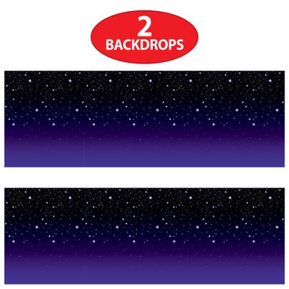 Imagem de Panos de fundo fotográficos Beistle Starry Sky Wall 4x9m 2 peças