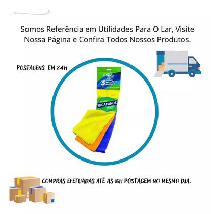 Imagem de Panos De Microfibra Multiuso 3 Peça 60x90 Cm Flanela Limpeza Automotiva Lavagem AntiRisco Moveis