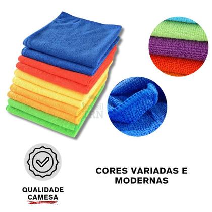 Imagem de Panos de Pia 35x55cm Microfibra Kit com 16 Pano Mágico Cozinha e Limpeza Geral