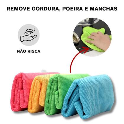 Imagem de Panos de Pia 35x55cm Microfibra Kit com 16 Pano Mágico Cozinha e Limpeza Geral