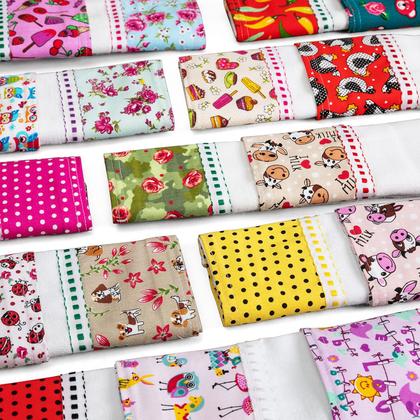 Imagem de Panos De Prato Barrado Atacado Kit Com 10 Peças