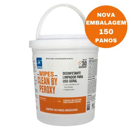 Imagem de Panos desinfetantes umedecidos wipes clean by peroxy 150 un