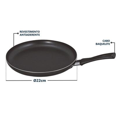 Imagem de Panquequeira e Tapioqueira Antiaderente Grafite Ø22cm Baquelite