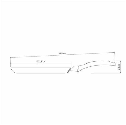 Imagem de Panquequeira tramontina turim em alumínio com revestimento interno e externo em antiaderente starflon max chumbo 22 cm 0,6 l