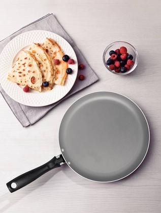 Imagem de Panquequeira tramontina turim em alumínio com revestimento interno e externo em antiaderente starflon max chumbo 22 cm 0,6 l