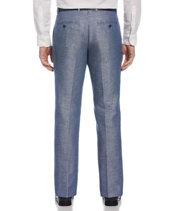Imagem de Pantalones de Vestir Perry Ellis Portfolio Essentials de Lino para Hombre Azul 36W x 29L