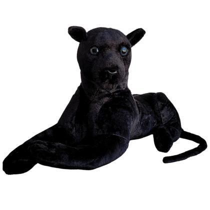 Imagem de Pantera Negra De Pelúcia Realista Grande Onça Leopardo