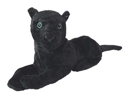 Imagem de Pantera Preta Pelúcia Deitada Cabeça Durinha 30Cms
