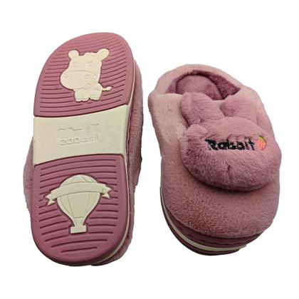 Imagem de Pantufa 3d infantil Chinelo Sapatilha Bichinho Orelha Coelho Pelinho Inverno Proteção Frio 1 par