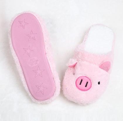 Imagem de Pantufa Adulto Feminina Infantil Porquinho Pelúciada Macia  Antiderrapante