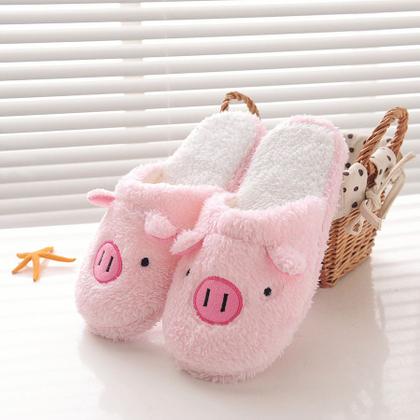 Imagem de Pantufa Adulto Feminina Infantil Porquinho Pelúciada Macia  Antiderrapante